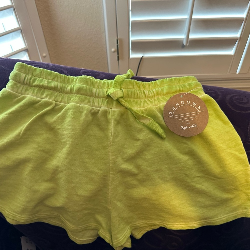 Sundown by Splendid Drawstring Elastic Band Intentional seam yellow shorts XS